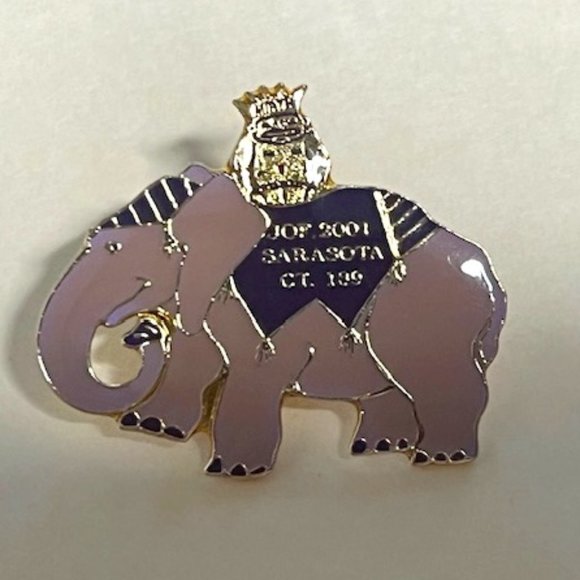Jesters of Florida 2001 Sarasota Elephant 189 Metal Enamel Lapel Hat Pin - Picture 2 of 7